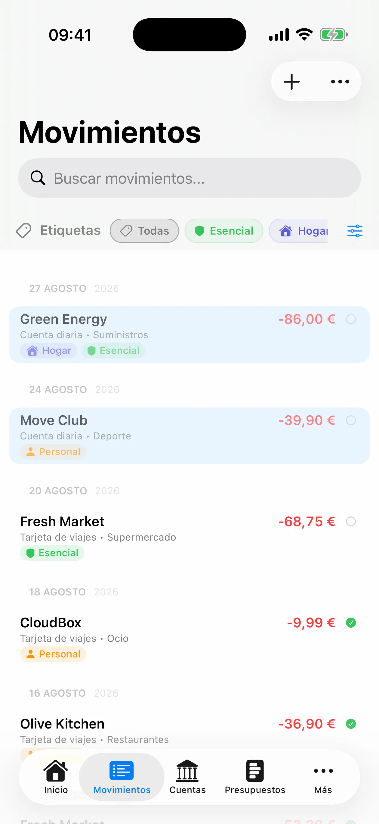 FinZenFlow: Movimientos