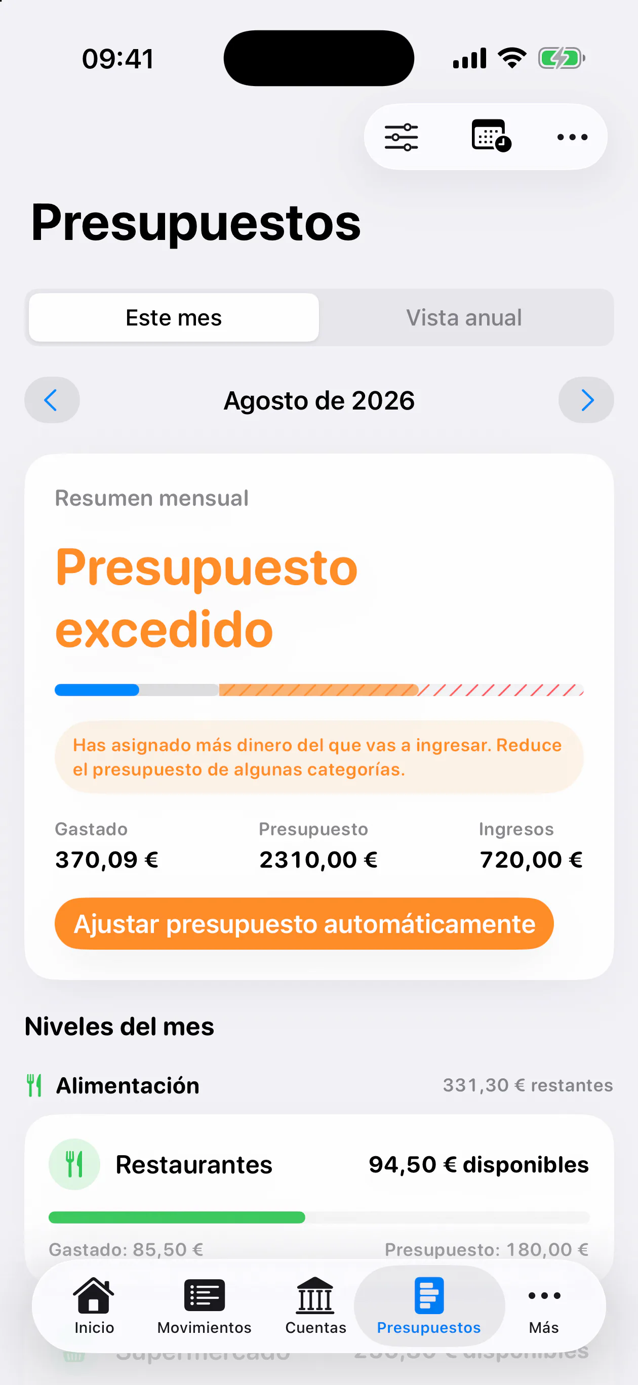 FinZenFlow: Presupuestos