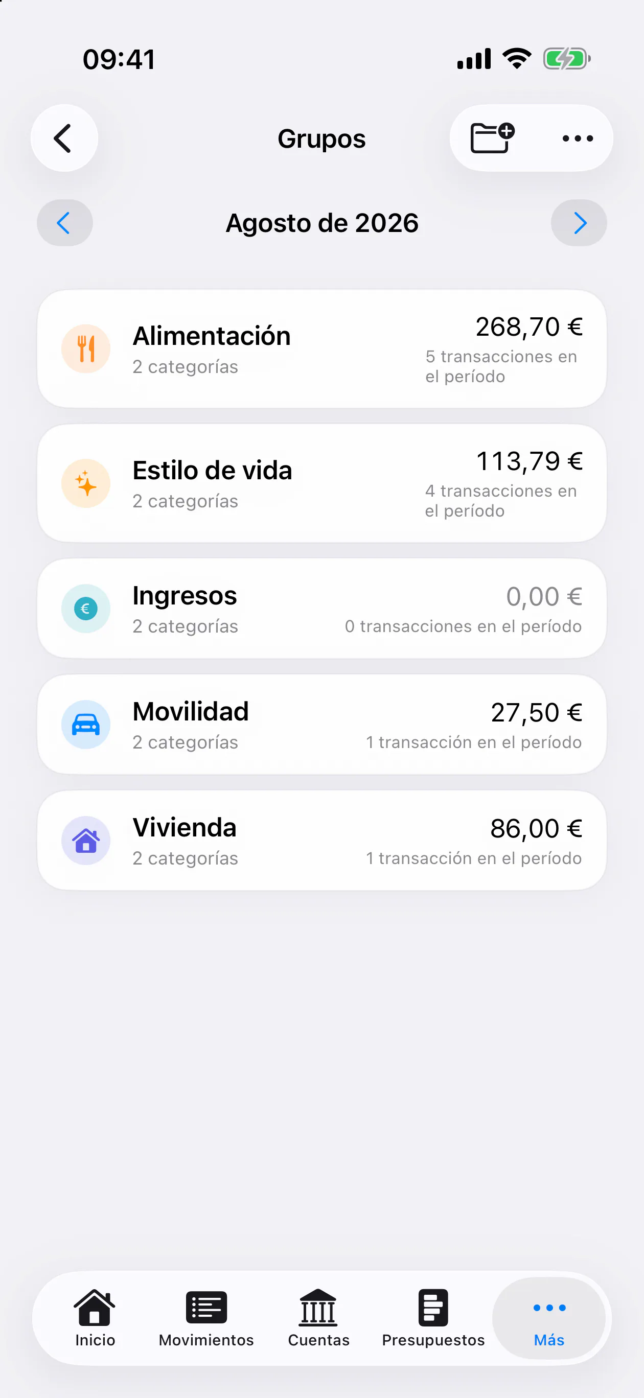 FinZenFlow: Grupos